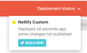 DatoCMS deployment environment status displaying "Out of date"