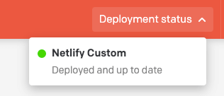 DatoCMS deployment environment status displaying "Up to date"